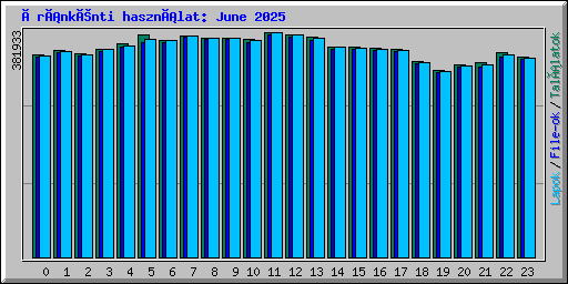 Óránkénti használat: June 2025